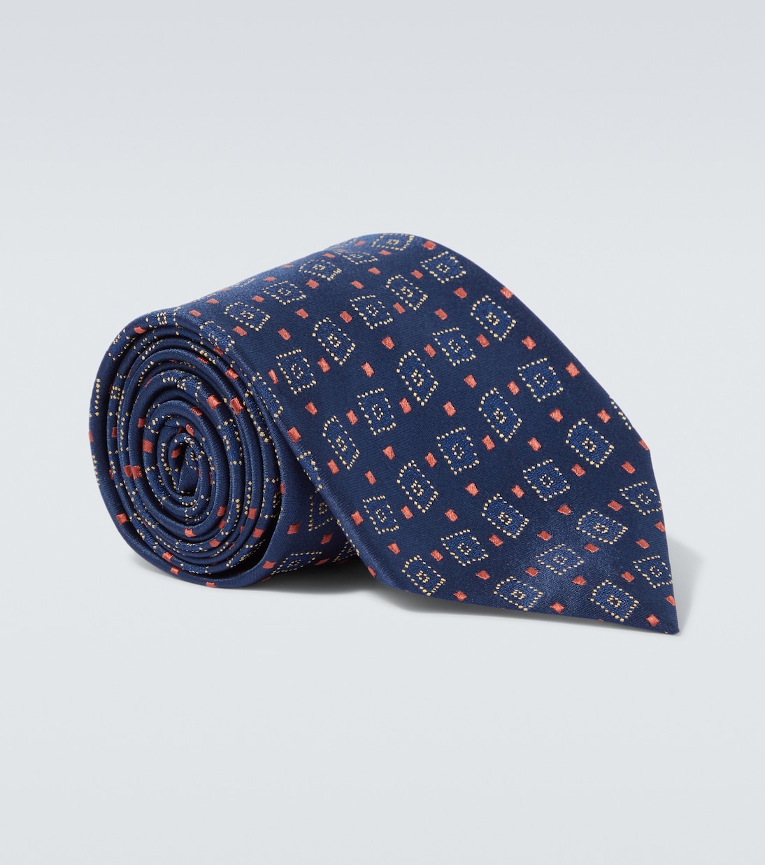 

Шелковый галстук жаккард Charvet, Navy Gold