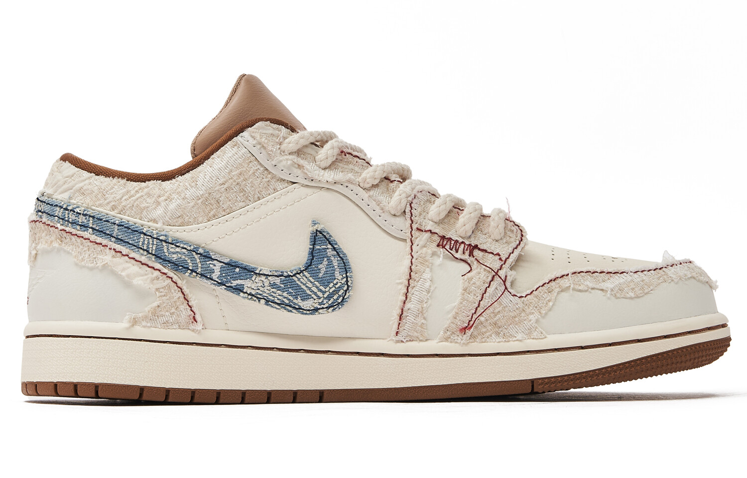 Кроссовки Air Jordan 1 Vintage Basketball Shoes Men Low-top Beige/Blue, бежевый/синий