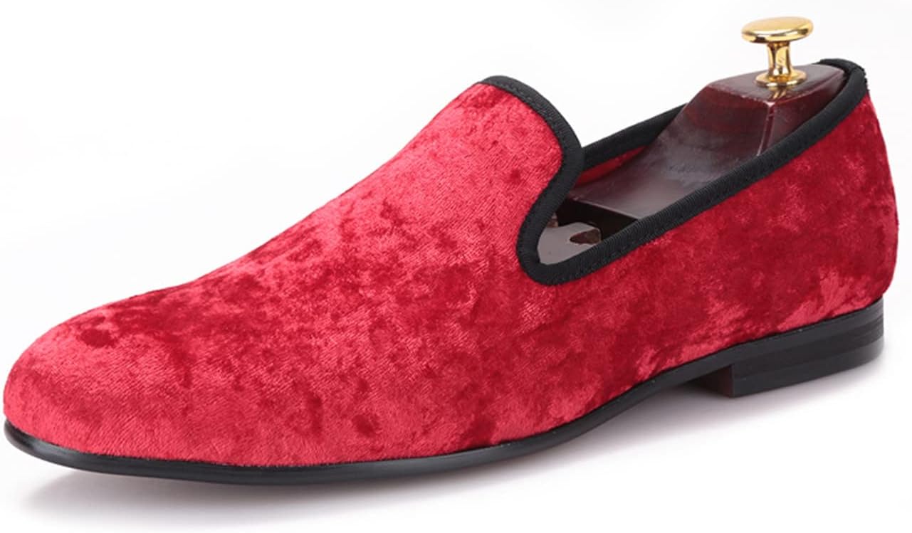 

Мужские лоферы и слипоны Santimon, бархатные лоферы с ремешком, модные туфли для вечеринок, вечера, смокинга, свадьбы, повседневной носки и бизнеса, роскошные мокасины для мужчин и мальчиков, красный