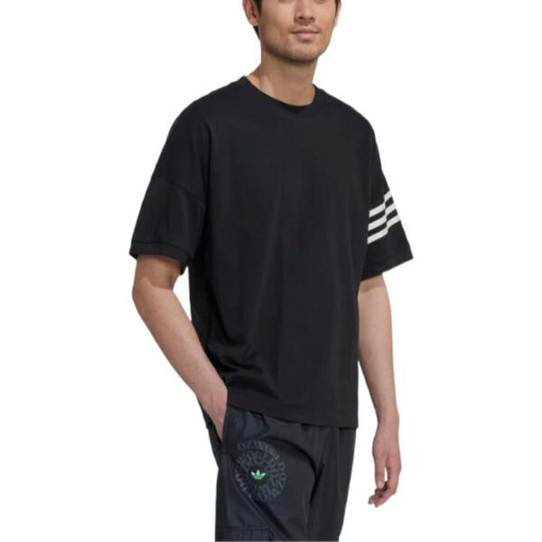 Футболка Men's adidas originals Stripe Casual Sports Short Sleeve Black T-Shirt, мультиколор — фото 3
