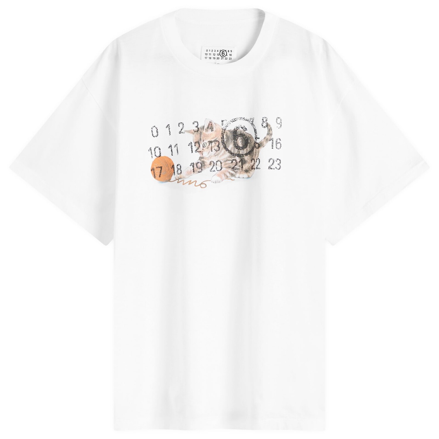 

Футболка Mm6 Maison Margiela Kitten Number Logo T-Shirt, белый