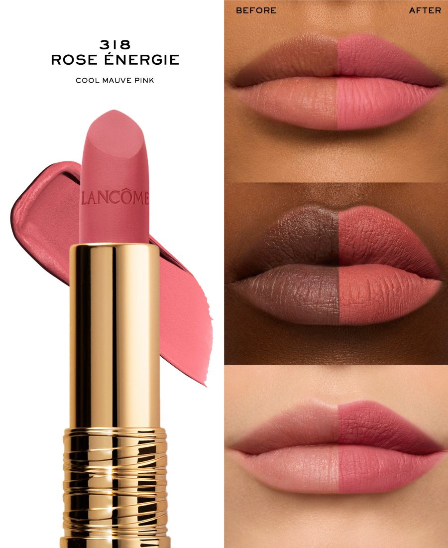 Матовая губная помада L'Absolu Rouge Drama Lancôme, цвет 318 - rose energie — фото 3