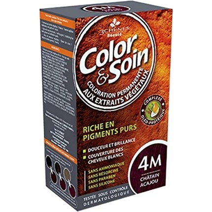 

Les 3 Chenes Color & Soin Перманентный уход за волосами, цвет махагоново-каштановый, 4 м Les 3 ChÊNes