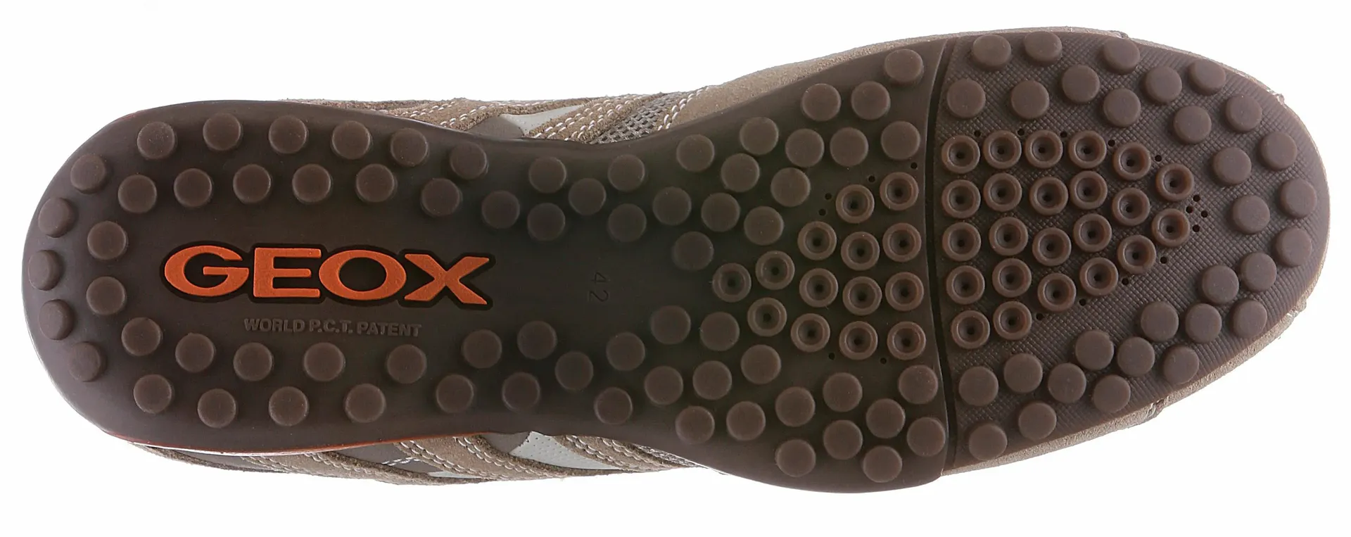 Кроссовки Geox "Snake", со специальной мембраной Geox, повседневная обувь, полуботинки, туфли на шнуровке, бежевый — фото 3