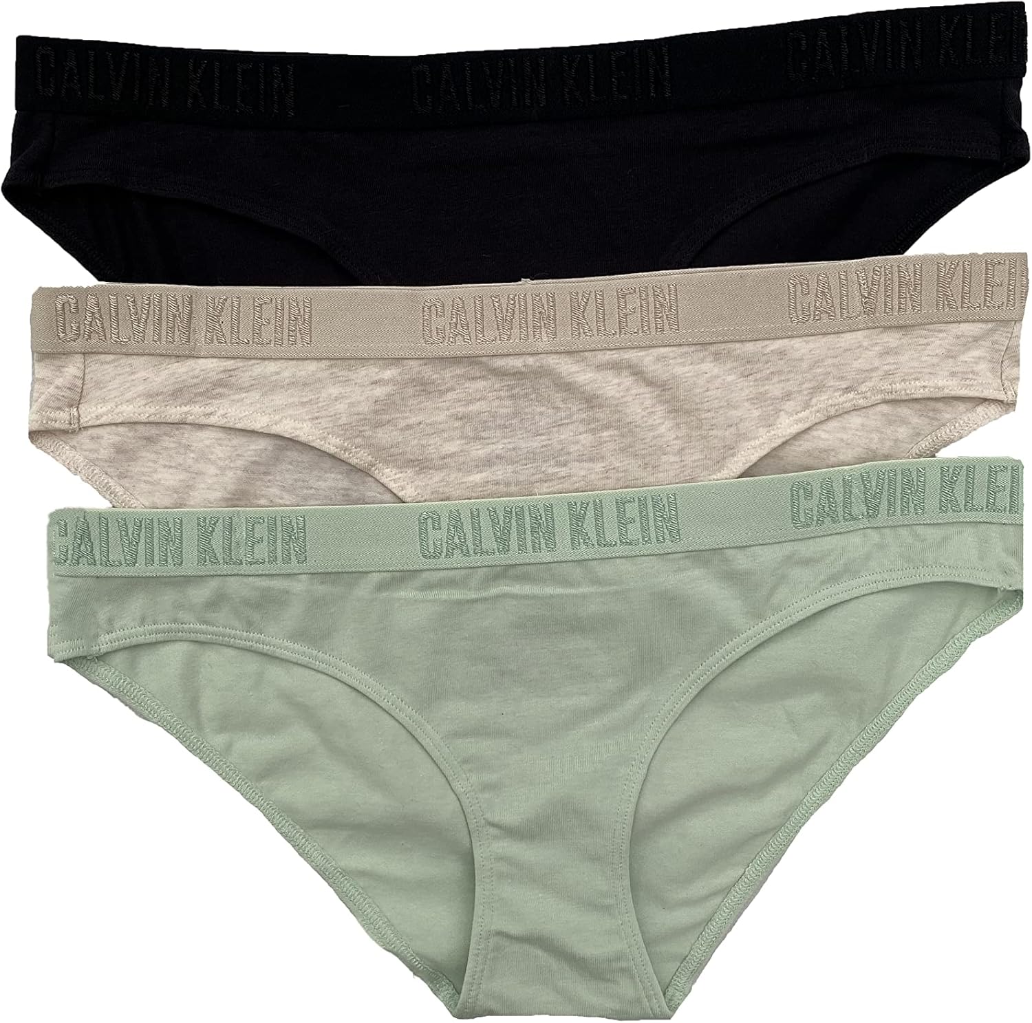 

Женские однотонные хлопковые трусики-бикини Calvin Klein, 3 шт., Black(Qp1999-331)/G