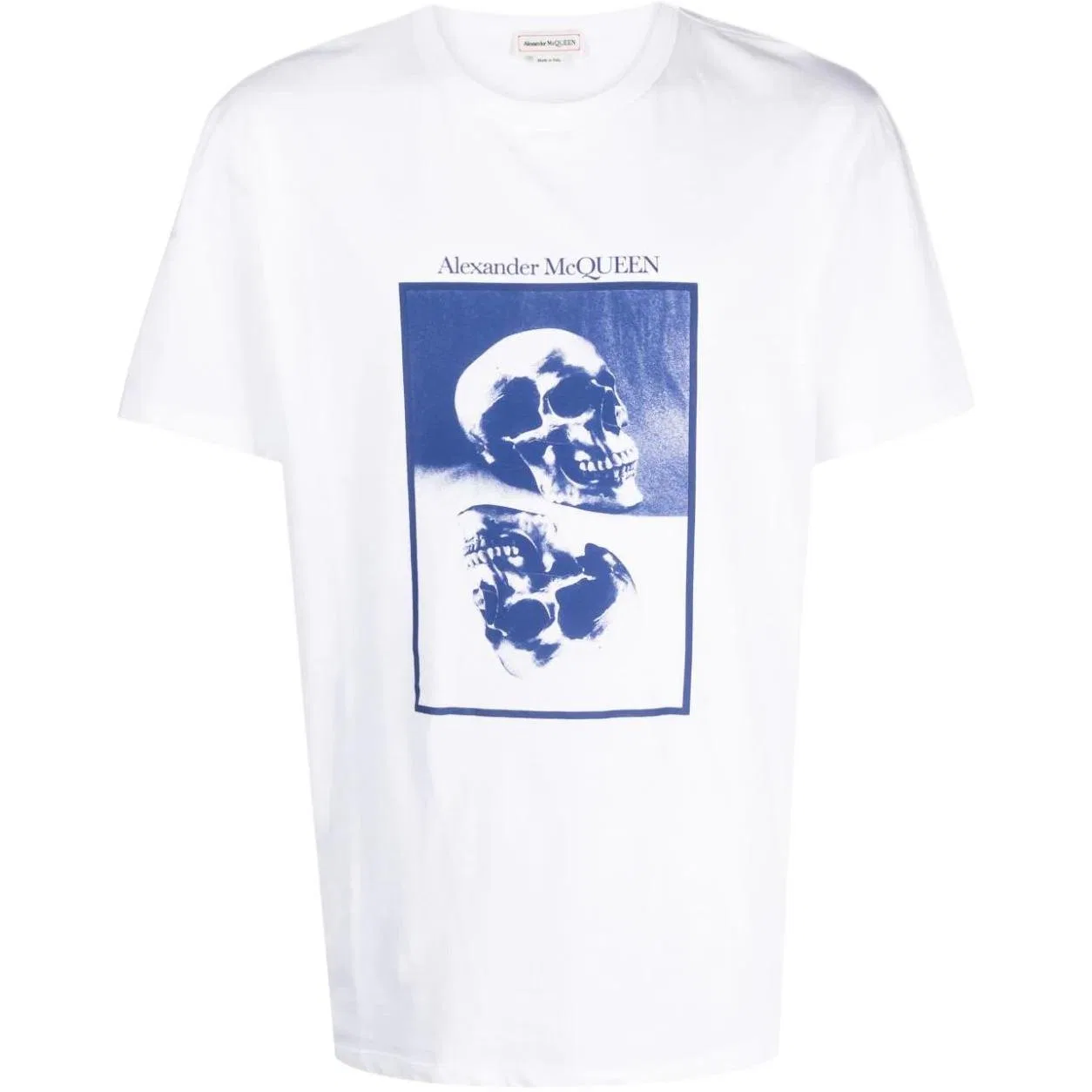 Футболка с принтом черепа Skull Printed Crewneck Alexander McQueen, White