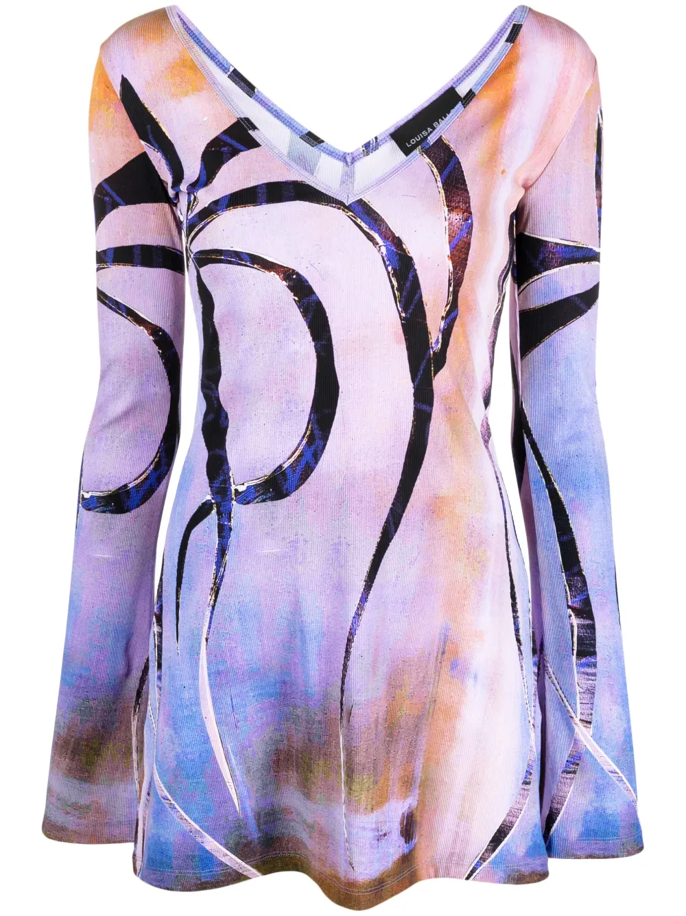 

Платье мини в рубчик Louisa Ballou, фиолетовый
