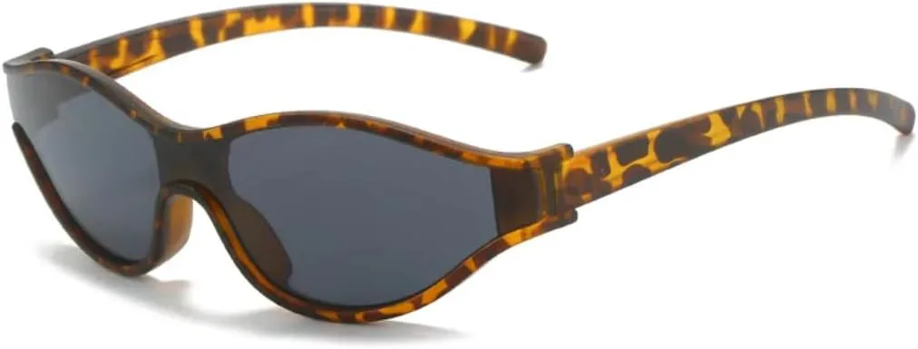 

Маленькие солнцезащитные очки «кошачий глаз» для женщин и мужчин, винтажные зеркальные очки класса люкс с защитой от УФ-излучения UV400 UATXTAU, Leopard Black