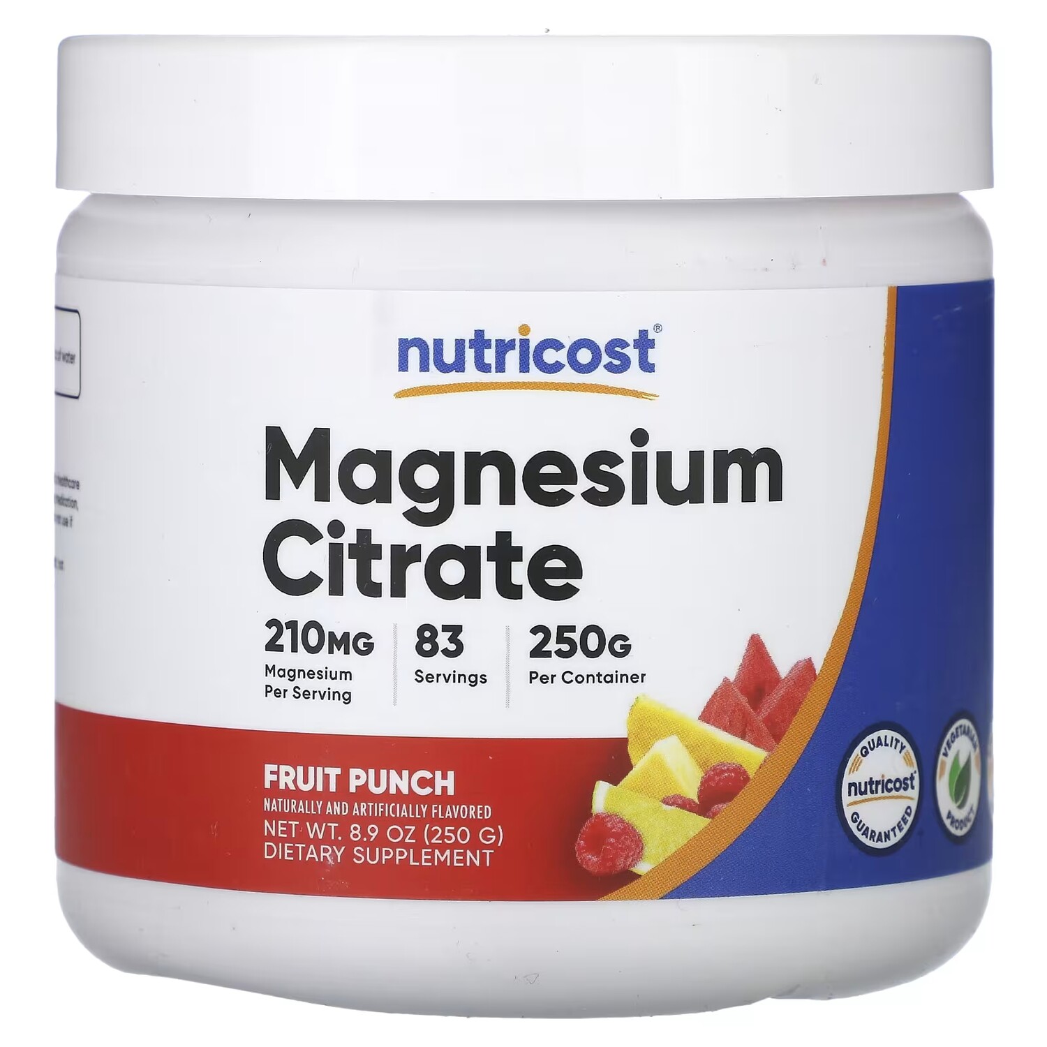 

Магний цитрат Nutricost со вкусом фруктовый пунш, 250 г