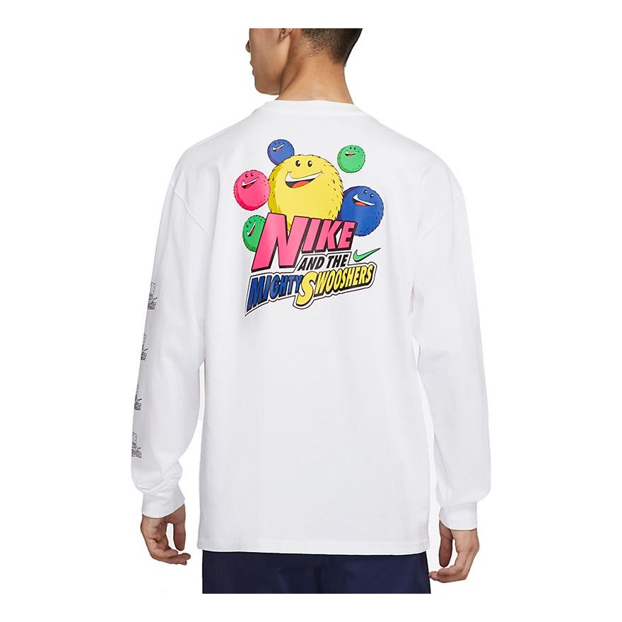 

Футболка Nike Sportswear Athleisure Casual Sports Alphabet Cartoon Printing Long Sleeves White DM7916-100
