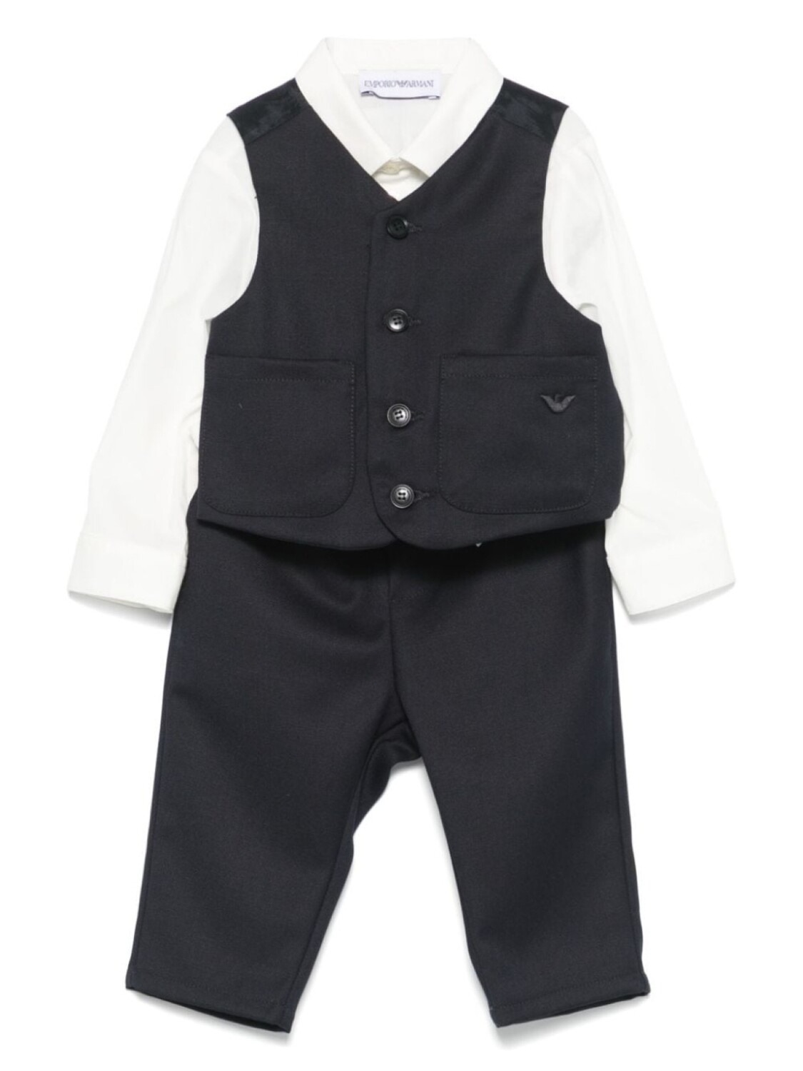 

Детский костюм Emporio Armani с вышитым логотипом Emporio Armani Kids, синий