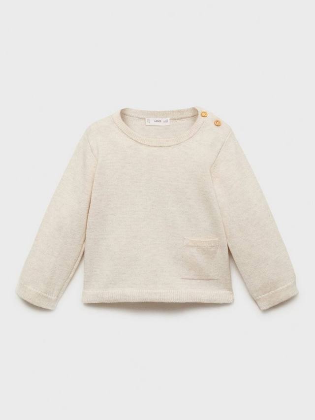 

Детский джемпер из хлопковой смеси с лондонским воротником и пуговицами Mango, Light Pastel Brown