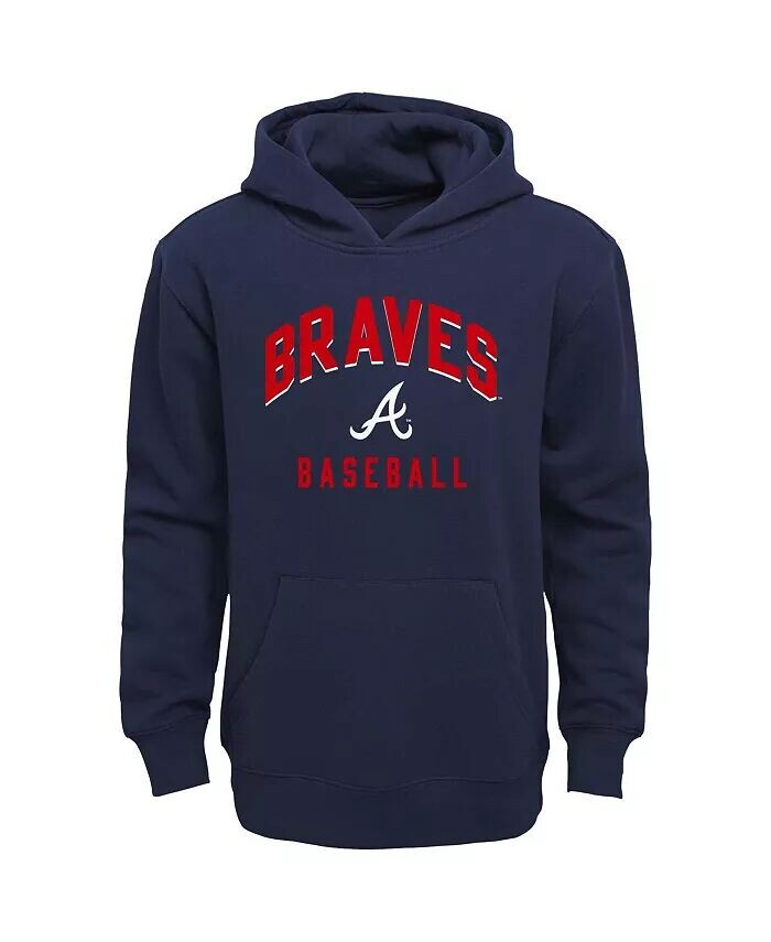 Комплект из флисовой толстовки и штанов Atlanta Braves Play-By Play для мальчиков и девочек темно-синего и серого цветов Outerstuff — фото 2