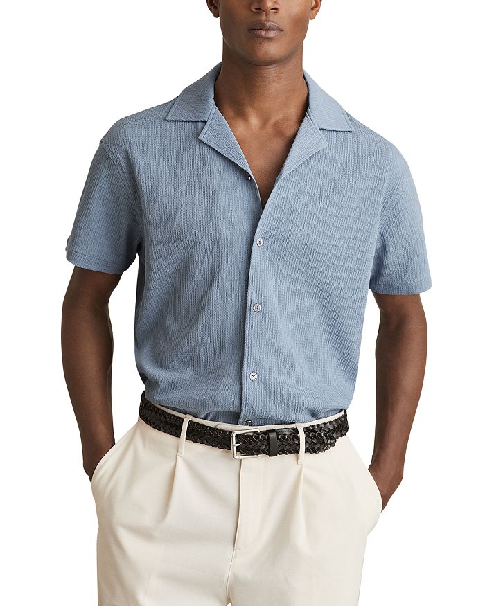 

Текстурированная рубашка Camp REISS, синий