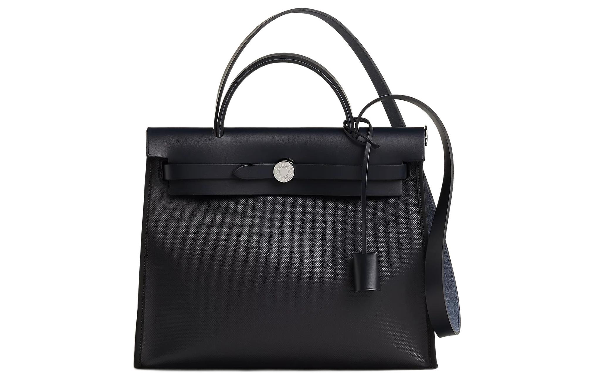 

Сумка Herbag Zip Berline из водостойкого холста с кожей телёнка Hunter, через плечо, кросс-боди женская чёрная HERMES