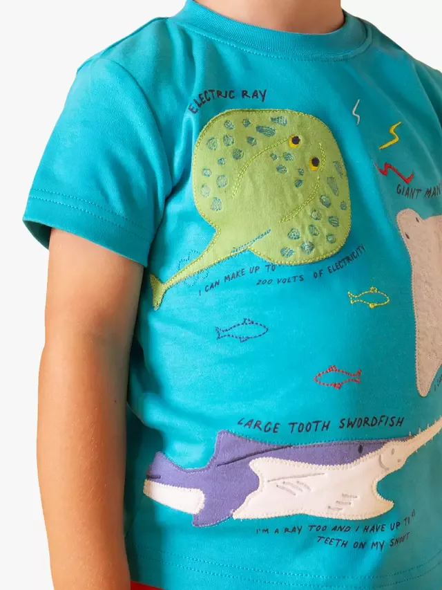 Детская футболка Avery, тропическое море/скаты Frugi — фото 3