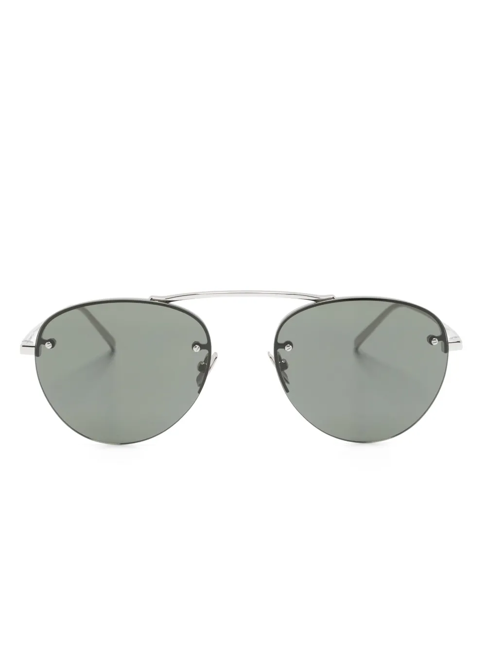 

Солнцезащитные очки SL 575 в круглой оправе Saint Laurent Eyewear, серебяный