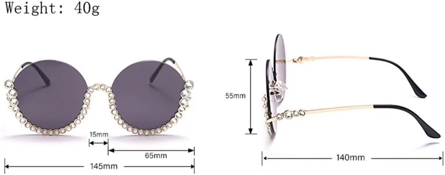 

Винтажные круглые солнцезащитные очки с бриллиантами для женщин, овальные очки в стиле ретро с кристаллами и стразами, очки с защитой от УФ-излучения UV400 HCPIHF, 3