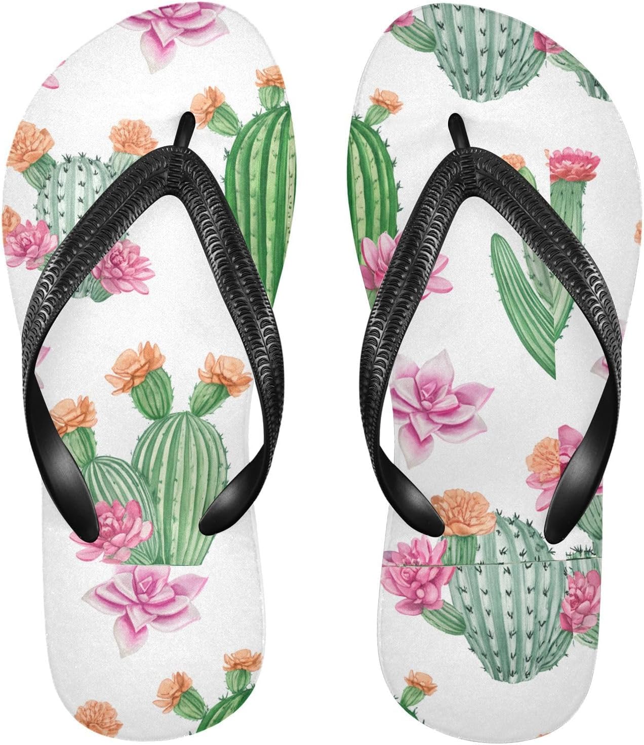 

Вьетнамки с кактусом, белые, для пляжа и душа, резиновые, противоскользящие, летние тапочки для женщин и мужчин, для прогулок Sinestour