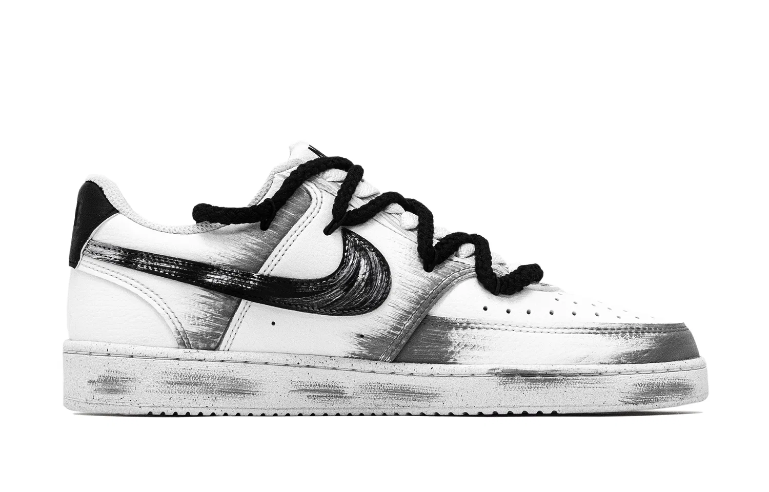 Кроссовки кожаные Nike Court Vision 1 Low Black — фото 3