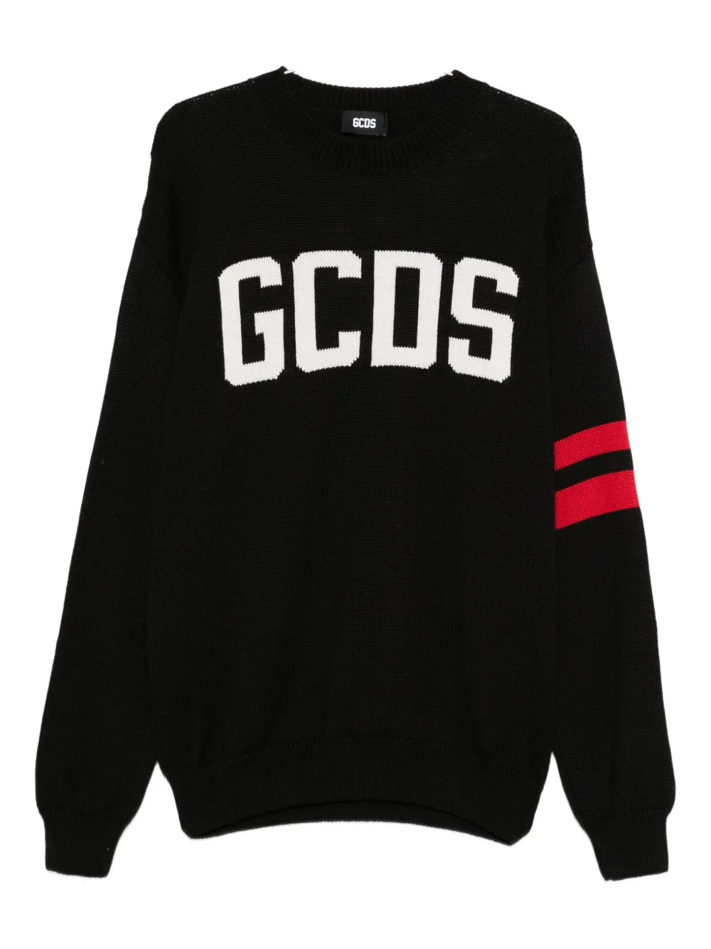 

Полосатый свитер с логотипом GCDS, черный