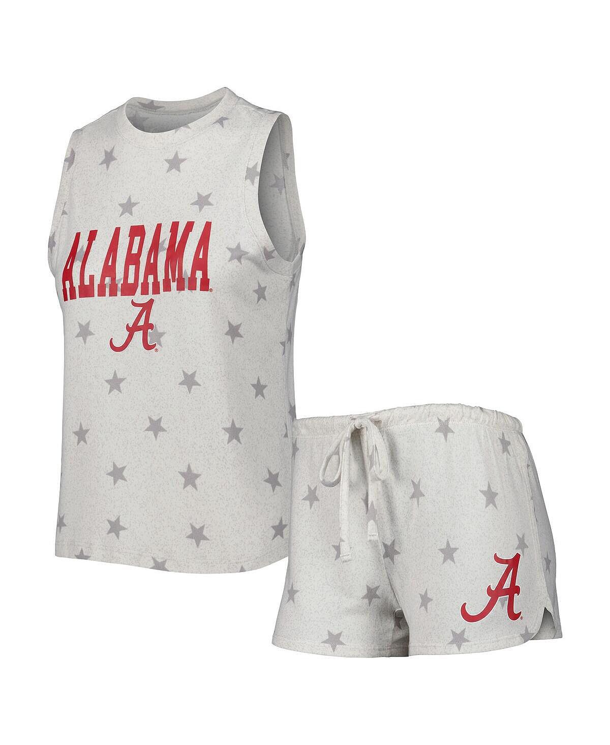 

Женский кремовый комплект для сна с майкой и шортами Alabama Crimson Tide Agenda Stars Concepts Sport