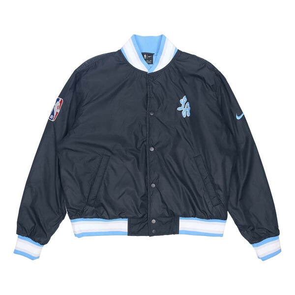 

Спортивная футболка nba courtside los angeles lakers woven casual sports baseball uniform jacket black Nike, черный