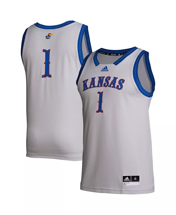 

Мужская майка Swingman №1 команды Kansas Jayhawks adidas, серый