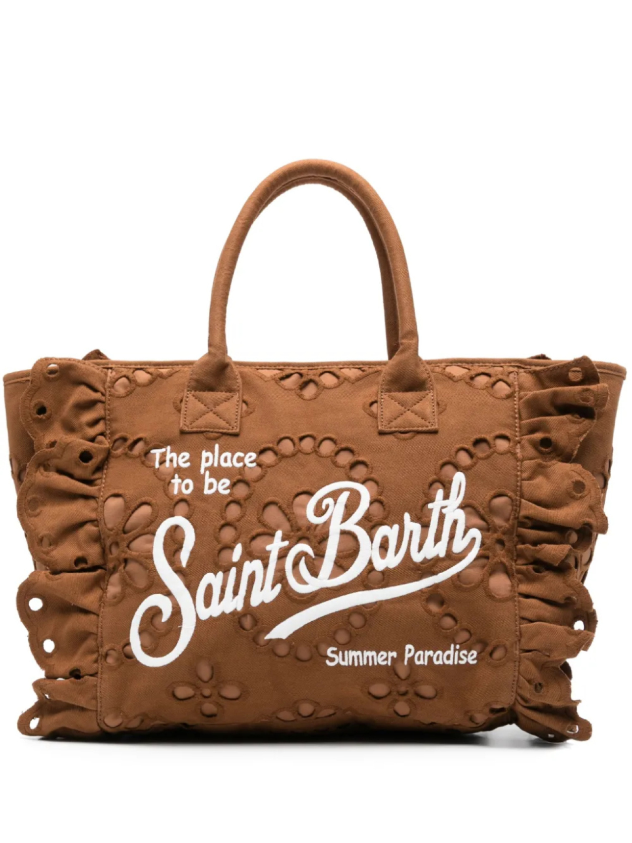 

MC2 Saint Barth сумка-тоут с вышитым логотипом, коричневый