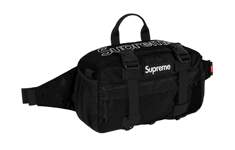 

Supreme Сумка-слинг из нейлоновой ткани, сумка через плечо, поясная сумка, обычная мужская, черная