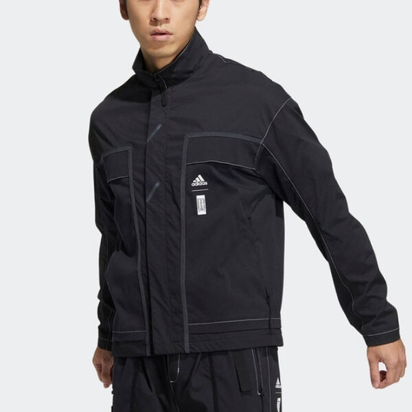 Куртка Men's adidas Martial Arts Series Stand Collar Sports Jacket Long Sleeves Autumn Black, мультиколор — фото 3