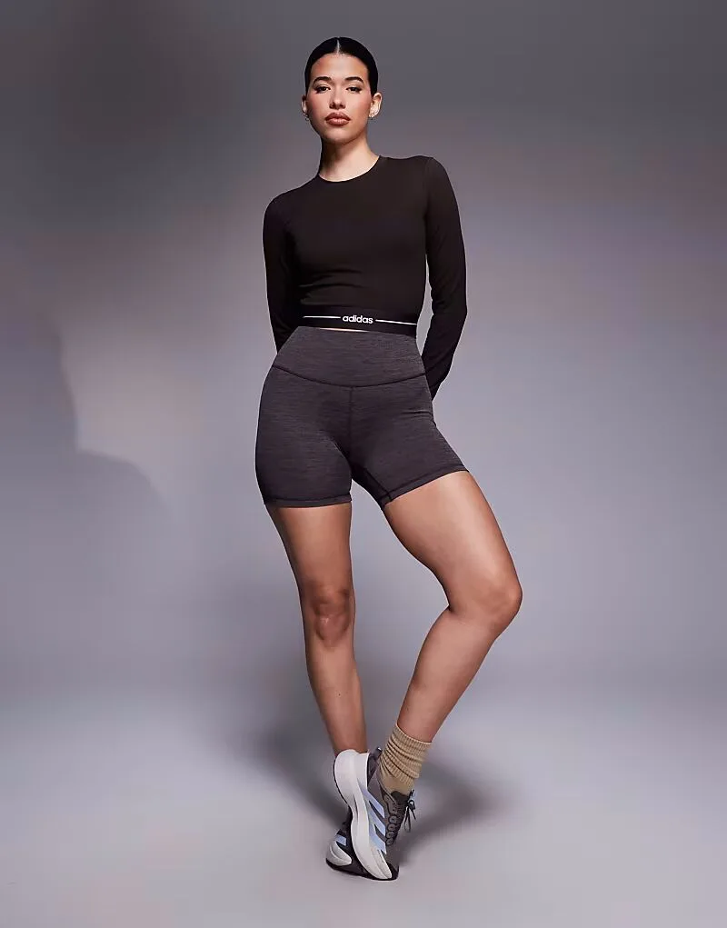 Adidas performance Леггинсы-шорты Adidas Training All Me 5 дюймов, цвет кофейно-коричневый — фото 2