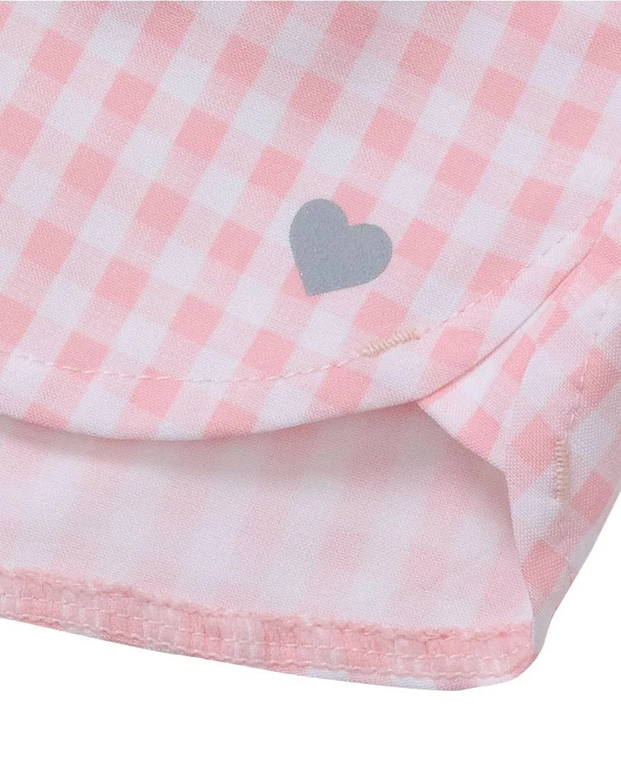 Детские спортивные шорты на резинке Lands' End, pale розовый gingham — фото 3