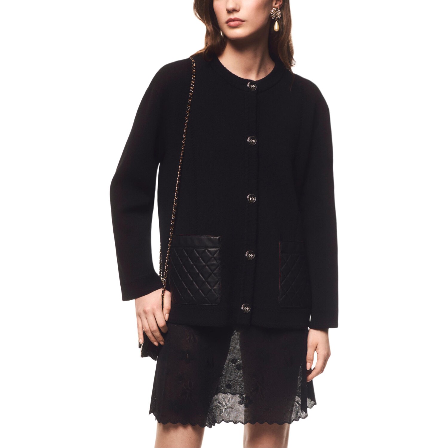 

Кожаная куртка женская черный Chanel