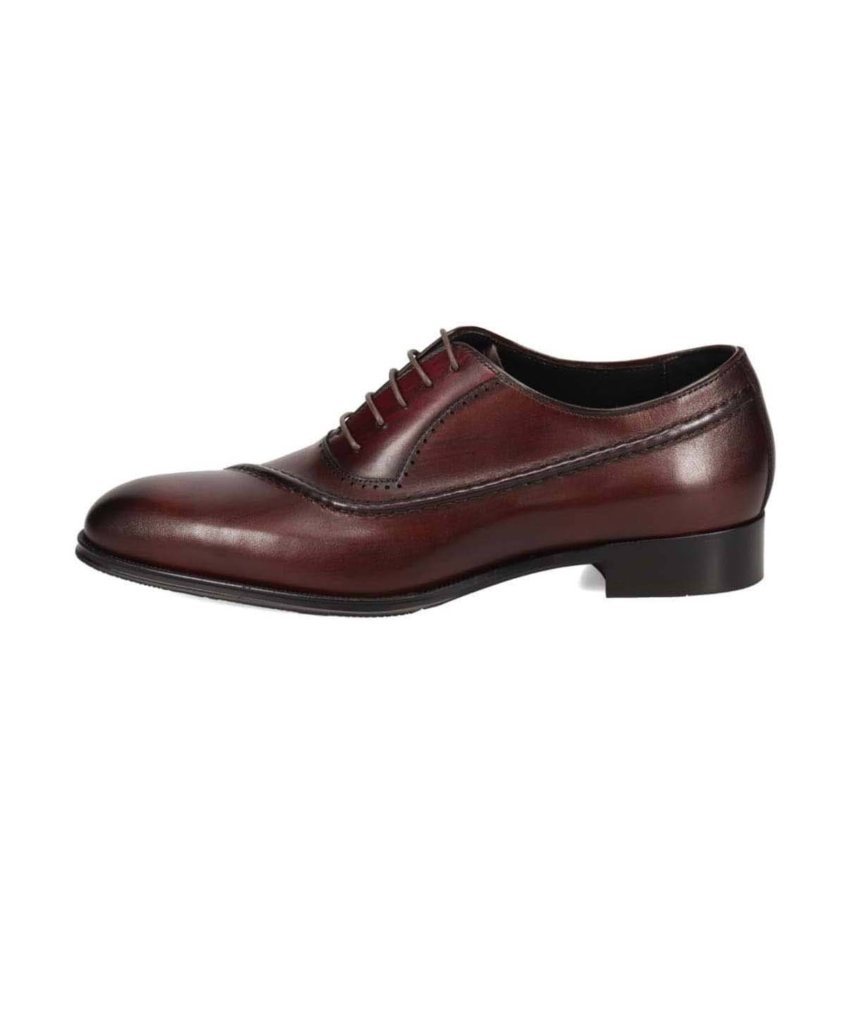 Туфли для восстановления в стиле мадрас, туфли с гладким носком Madras, Red/Dark Brown — фото 2