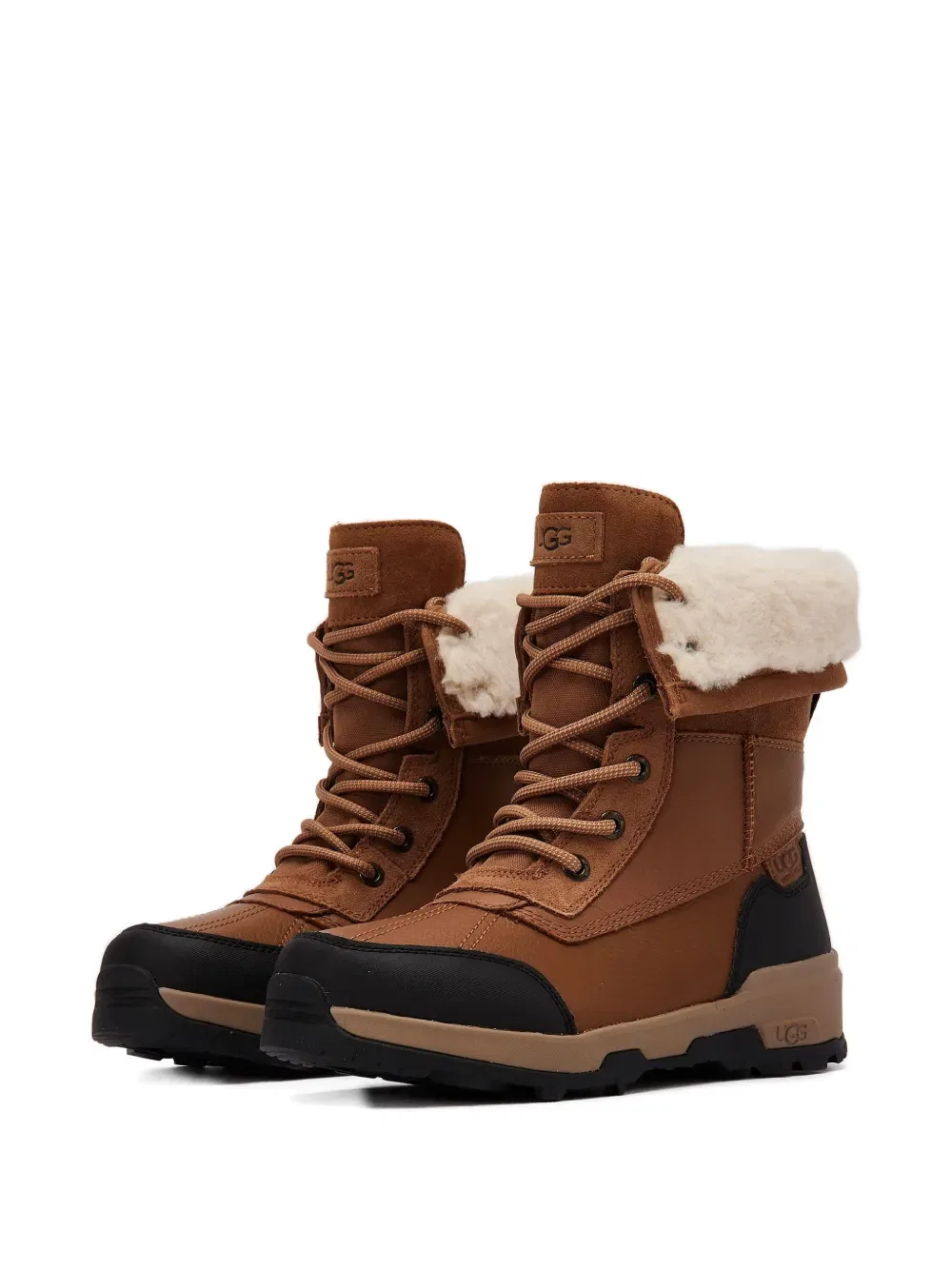 Сапоги на шнуровке из овчины Ugg Kids, коричневый