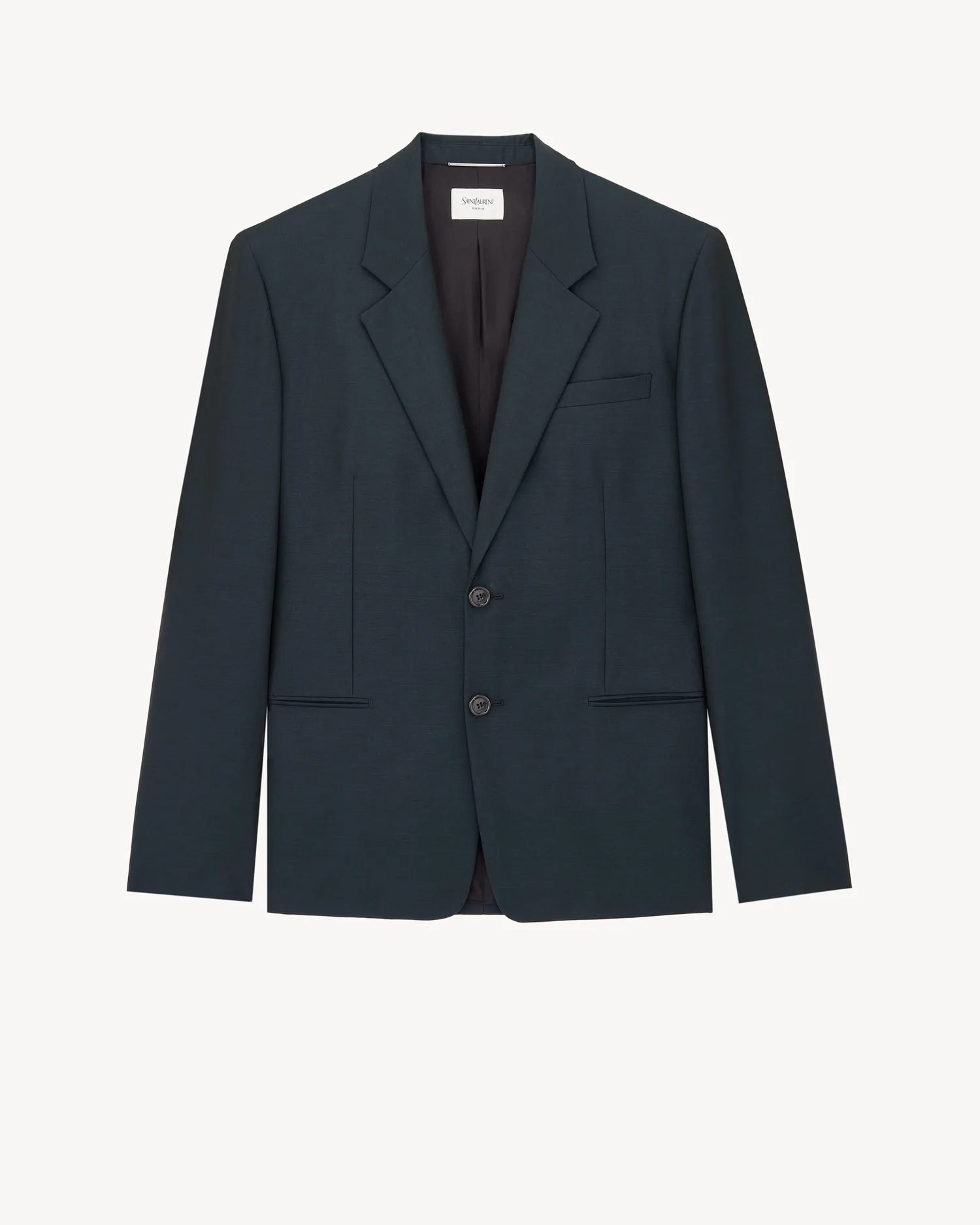 Жакет из шерсти и мохерового полотна SAINT LAURENT, синий