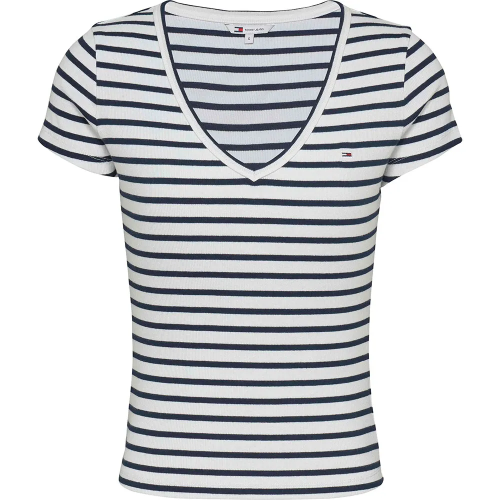 

Футболка Tommy Jeans DW0DW17385 short sleeve v neck, белый