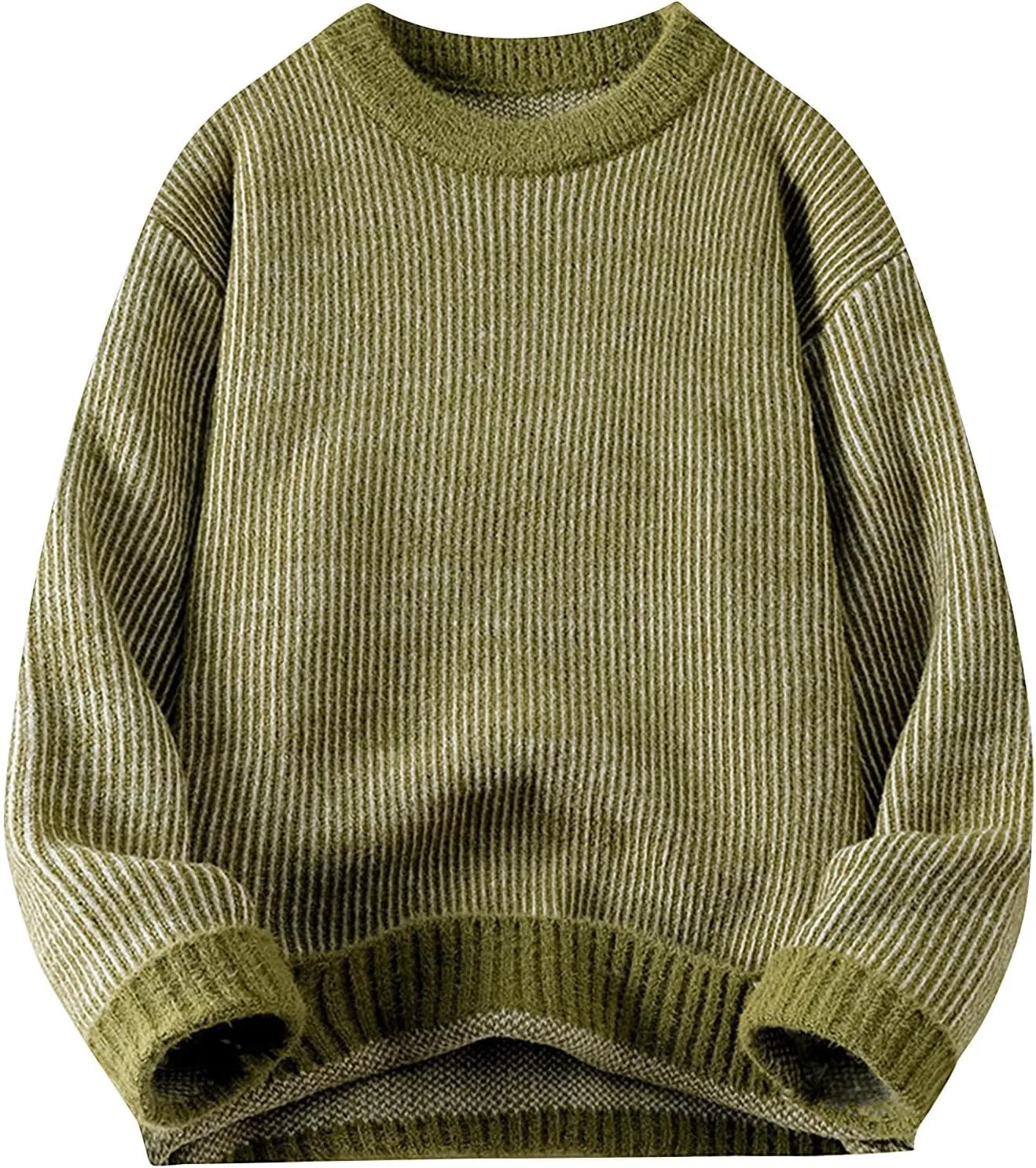 

Мужской свитер с круглым вырезом и длинными рукавами, кабельная вязка, теплый для зимы AQAYL