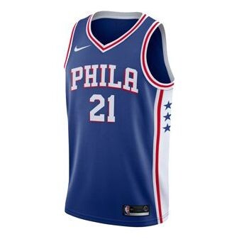 

Спортивная футболка nba jersey basketball jersey/vest sw fan edition philadelphia 76ers 21 team limited blue Nike, синий