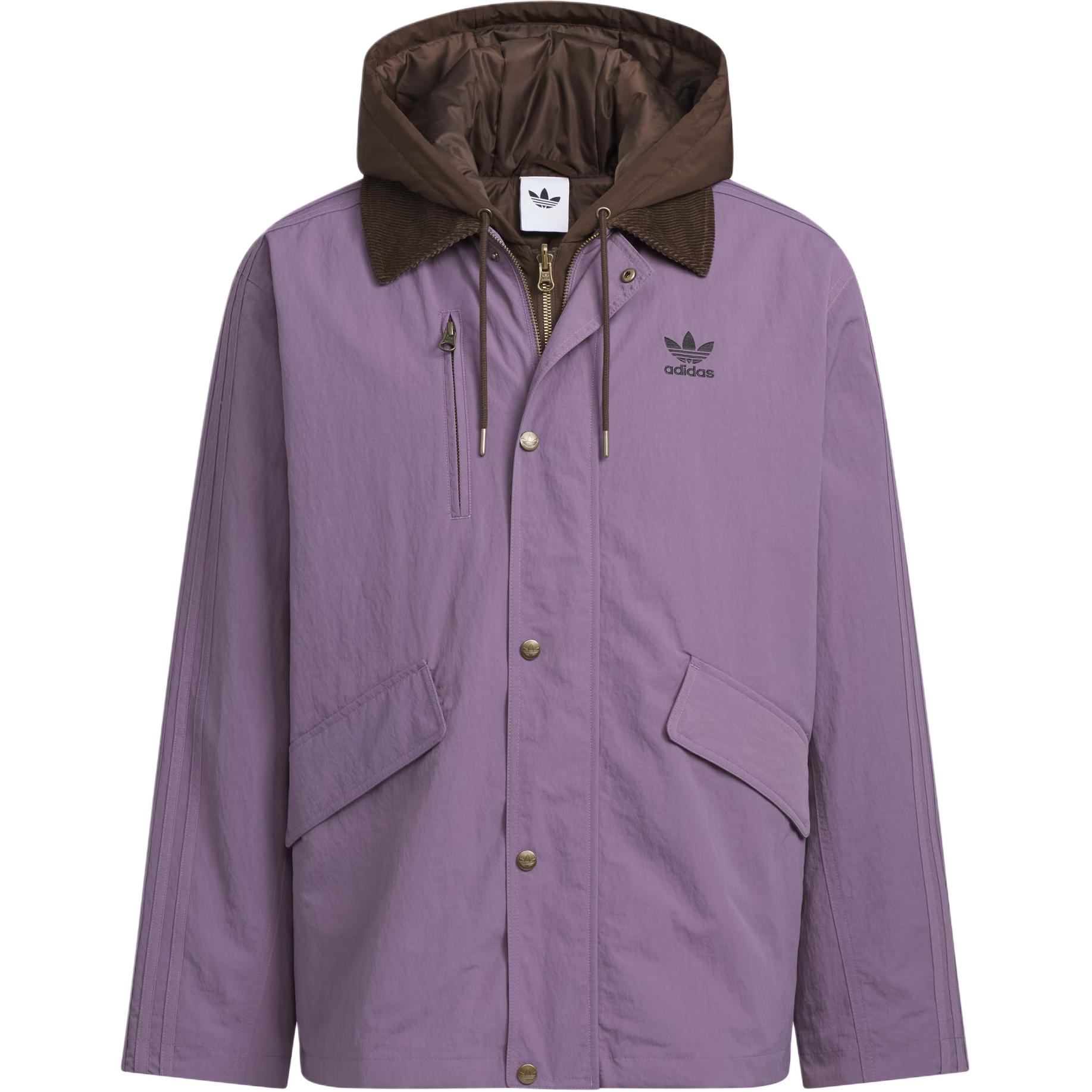 

Fw25 2 в 1 утепленная куртка puffer jacket мужская Adidas Originals, темно-фиолетовый/темно-коричневый