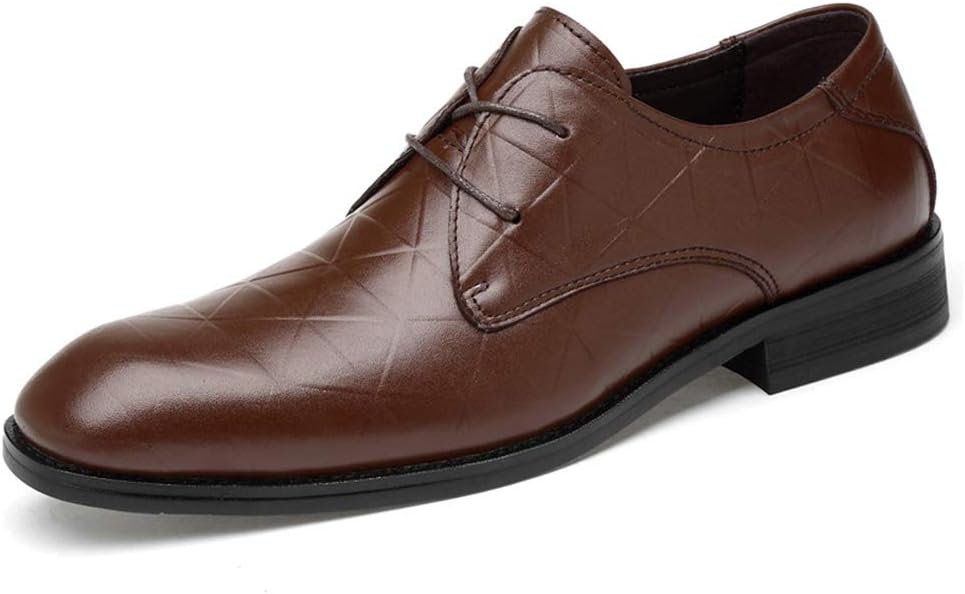

Мужские деловые кожаные туфли, классические шнурованные туфли ручной работы из коровьей кожи, городская ходьба, вечеринка, свадьба, банкет, коричневые - 45/UK 10.5/US 11 Jlfzc