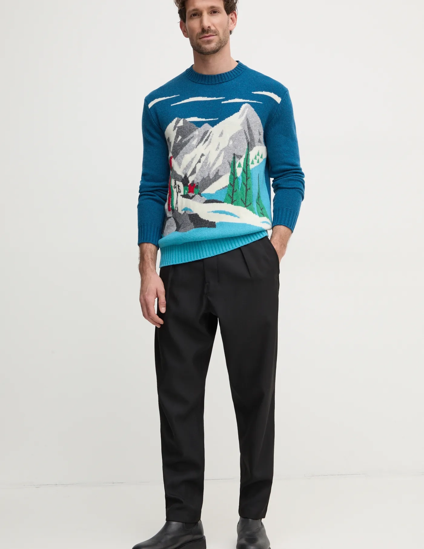 

Шерстяной свитер United Colors of Benetton, бирюзовый