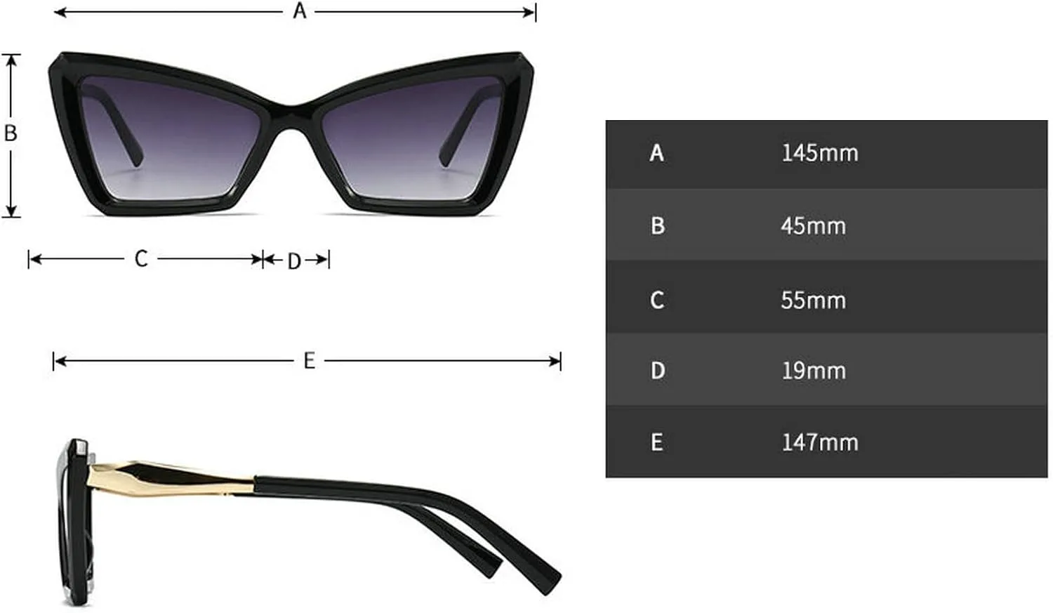 

COTIA 2023 Модные солнцезащитные очки «кошачий глаз» для женщин, градиентный дизайн, ретро-стиль, трендовые солнцезащитные очки с защитой от УФ-излучения UV400, Blue