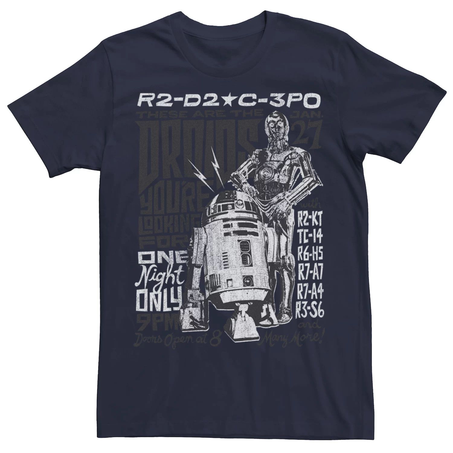 

Мужская футболка Star Wars R2-D2 и C-3PO «Дроиды, вы которые ищете» Licensed Character, синий