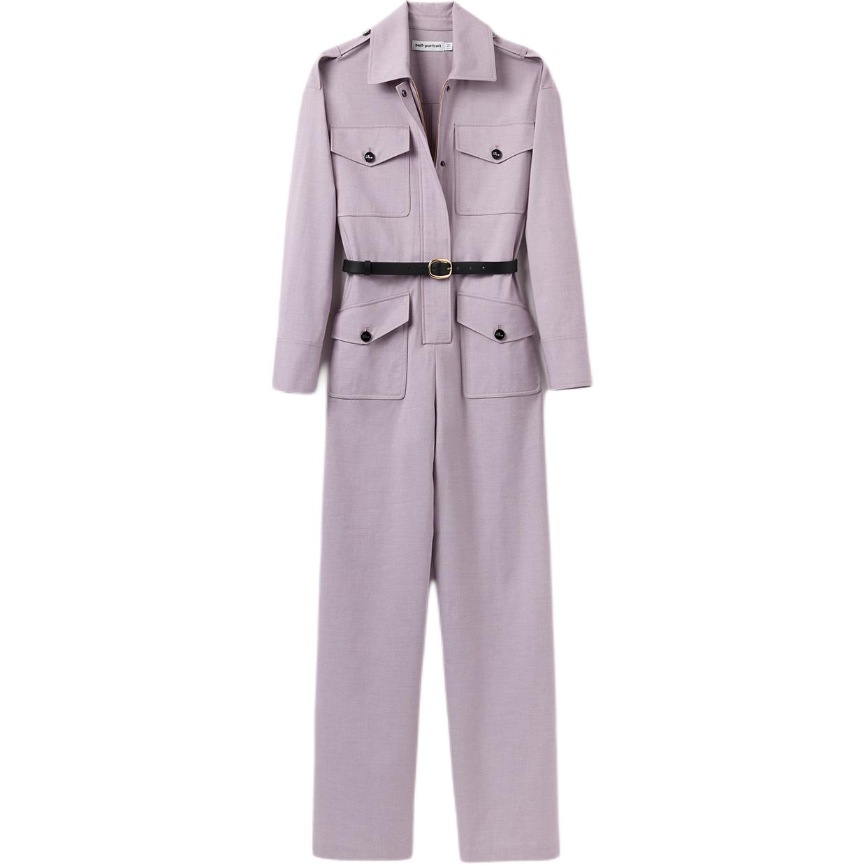 

Self-portrait Женский комбинезон Self portrait светло-серый фиолетовый