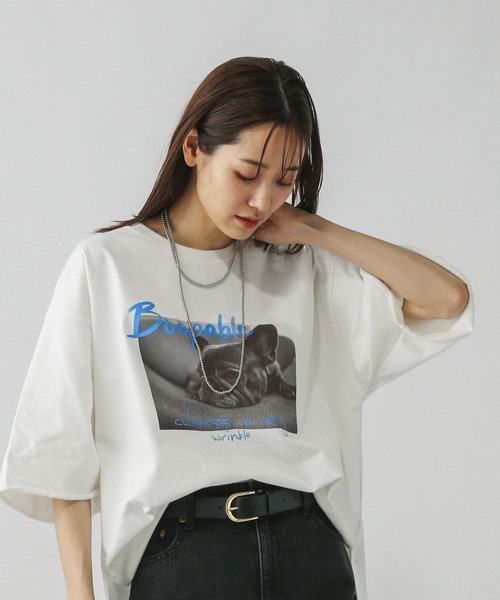 

Футболка, крой оверсайз, бренд GLOBAL WORK, цвет белый