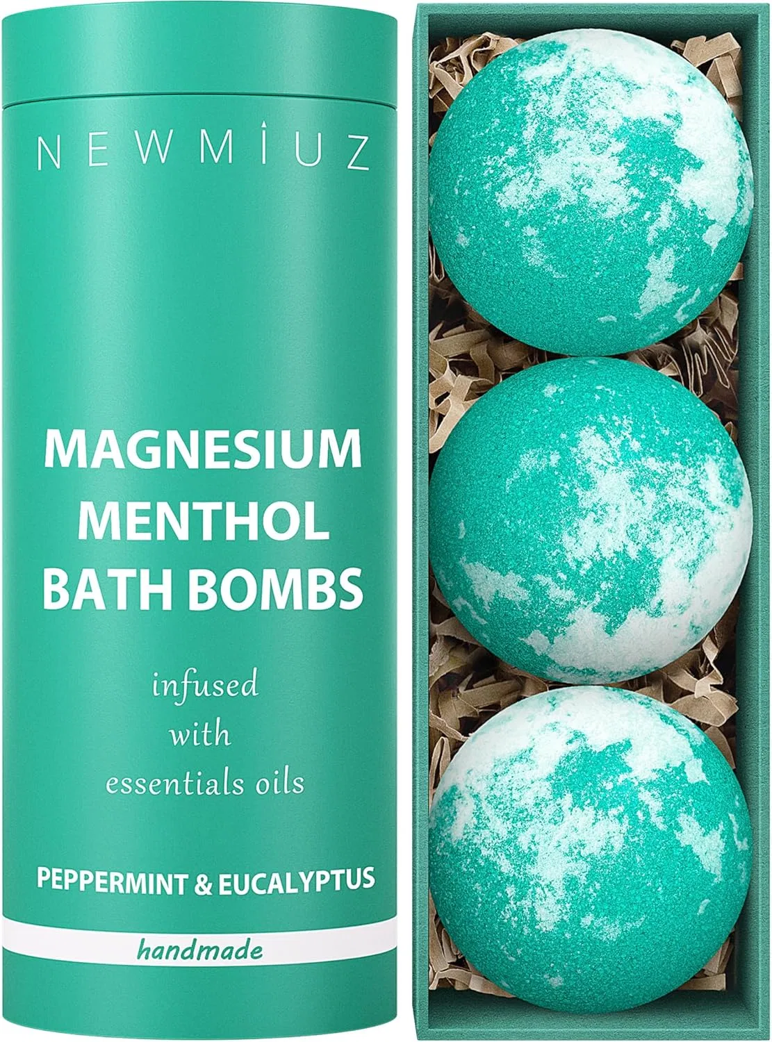 Бурлящий шар для ванны с ментолом, эвкалиптом и мятой New Miuz