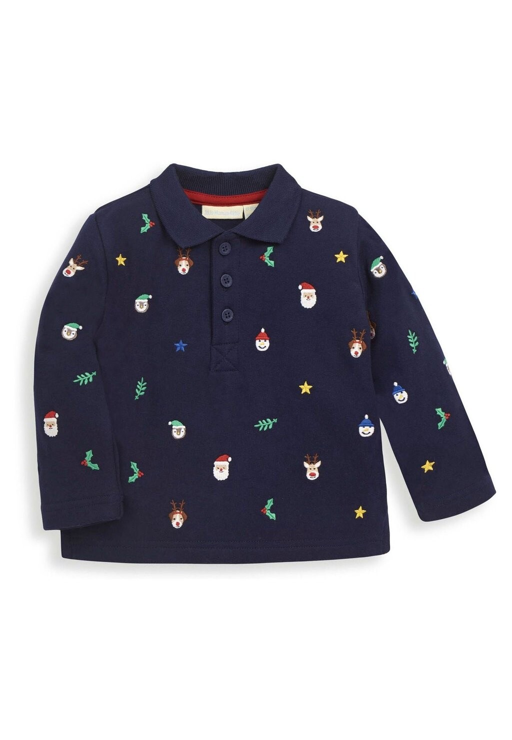 

Рубашка с длинным рукавом CHRISTMAS EMBROIDERED JoJo Maman Bébé, темно-синий