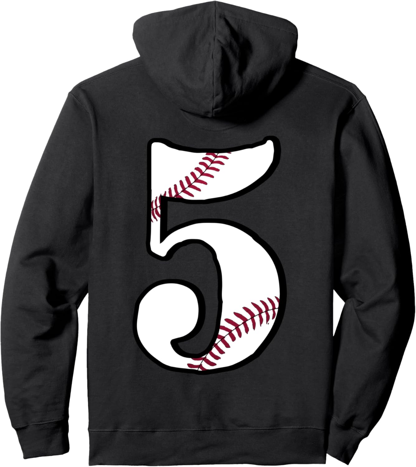 

Бейсбольная толстовка с номером 5 (пять), винтажная ретро-толстовка на 5-й день рождения Baseball Birthday Made In Classic Best Of Style, черный
